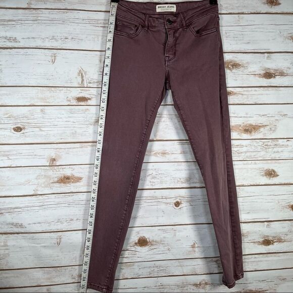 🎇STONE Washed Maroon Brody Jeans Skinny Mid Rise 25W x 29L - Picture 5 of 8